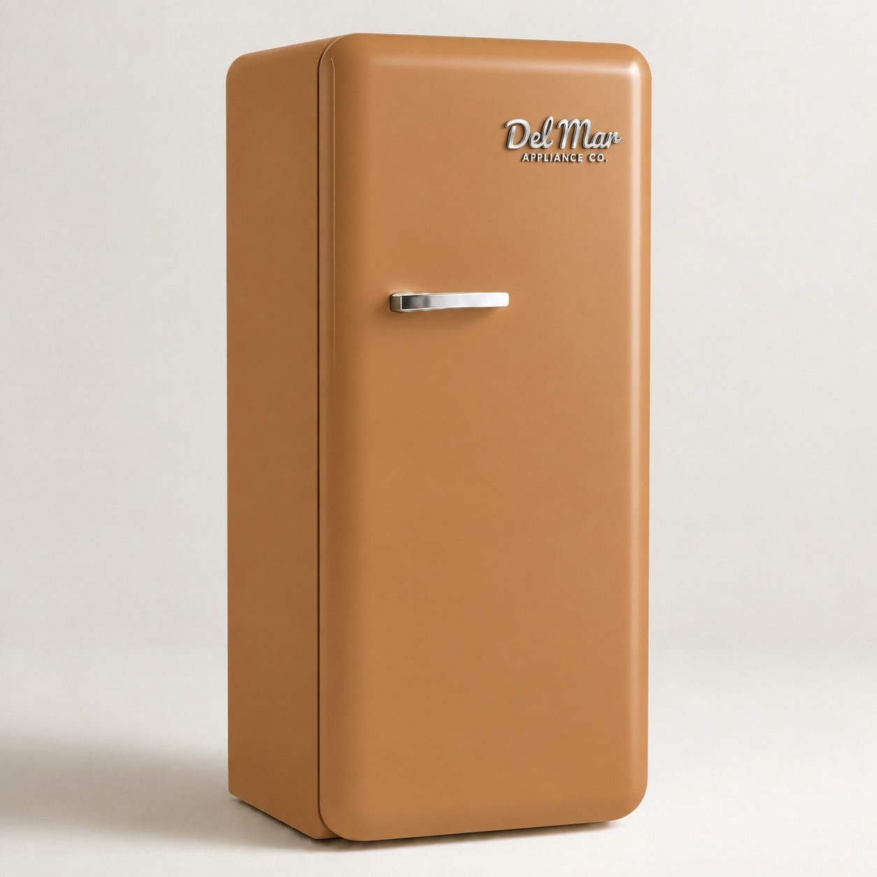 Del Mar Appliance Co. Retro refrigerator, single door in Sunset Cliffs Orange