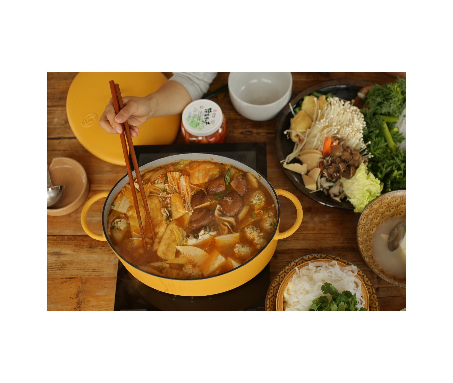 Great Jones The Dutchess 6.75-quart Dutch oven in a kitchen