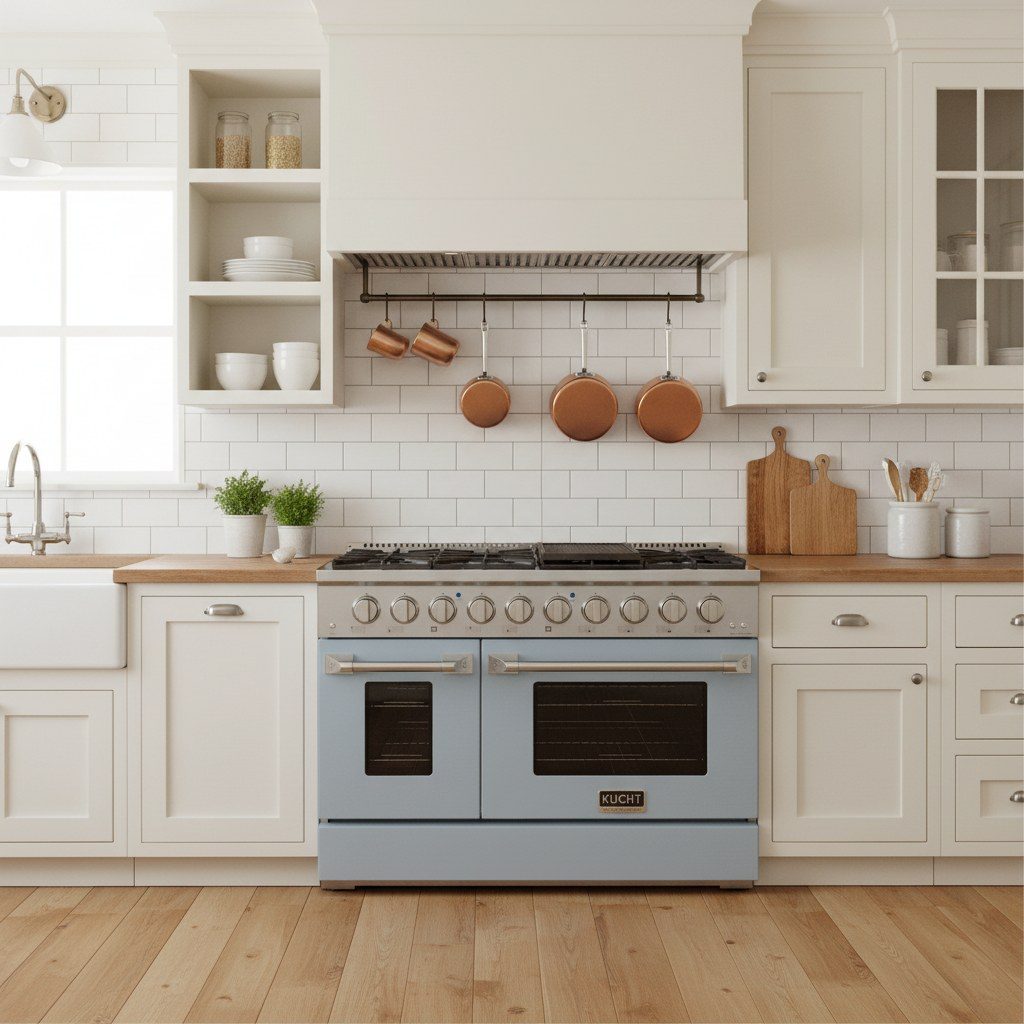 Kucht KNG481 48 in. all-gas range in a room