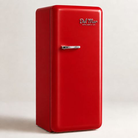 The Del Mar retro refrigerator in Cardiff Red