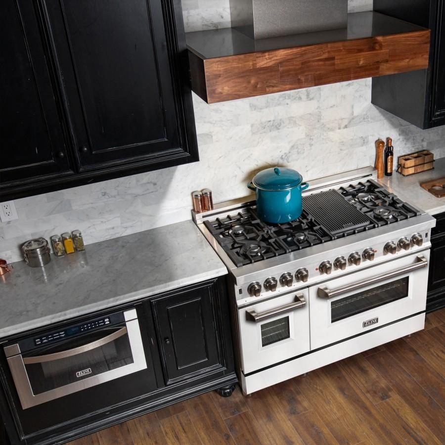ZLINE Legacy 48 in. dual-fuel range in a room