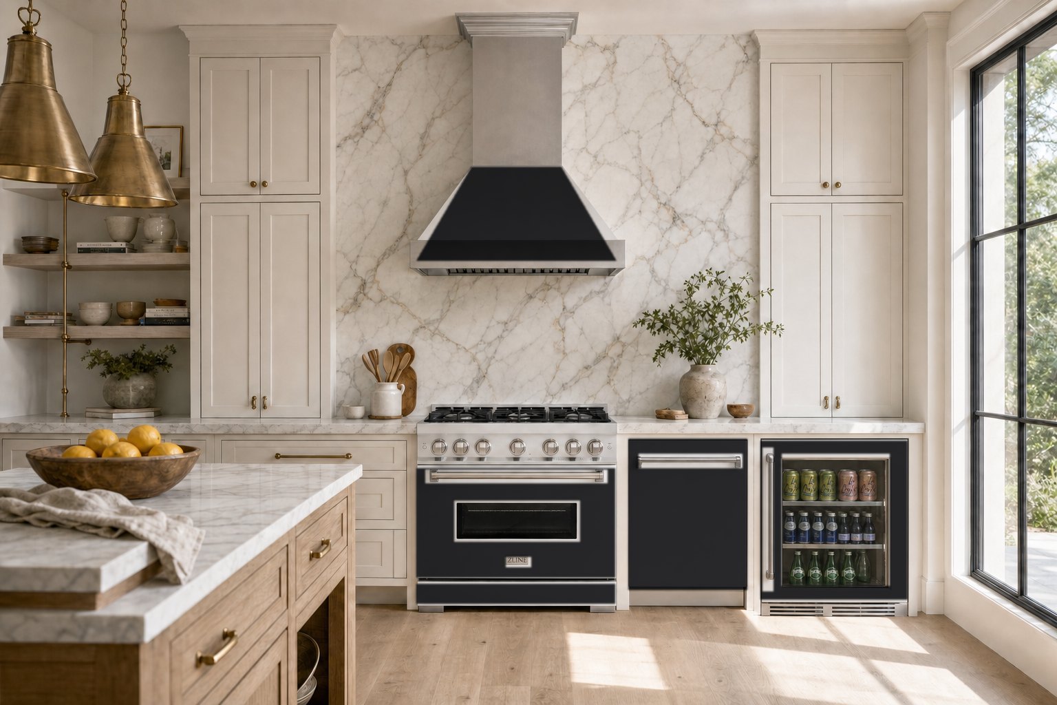 A rendering of the Black Matte collection in a kitchen